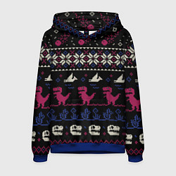 Толстовка-худи мужская Доисторический свитер, цвет: 3D-синий