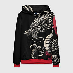 Толстовка-худи мужская Japanese dragon - irezumi - art, цвет: 3D-красный