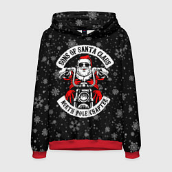 Толстовка-худи мужская Sons of Santa Claus north pole chapter, цвет: 3D-красный