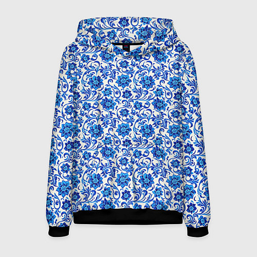 Мужская толстовка Гжель классика / 3D-Черный – фото 1