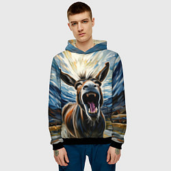 Толстовка-худи мужская Крик осла, цвет: 3D-черный — фото 2