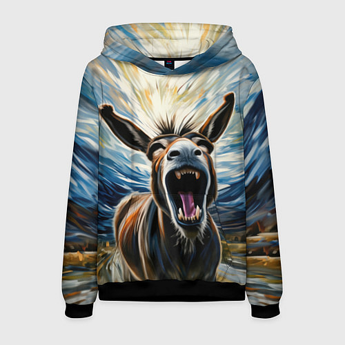 Мужская толстовка Крик осла / 3D-Черный – фото 1