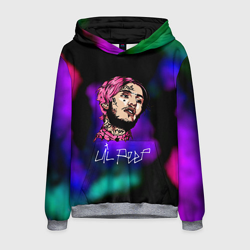 Мужская толстовка Lil peep рэп неоновый градиент / 3D-Меланж – фото 1