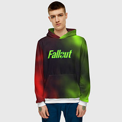 Толстовка-худи мужская Fallout fire gradient, цвет: 3D-белый — фото 2