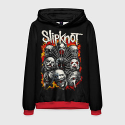 Толстовка-худи мужская Slipknot метал-группа, цвет: 3D-красный