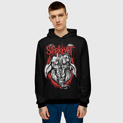 Толстовка-худи мужская Slipknot - козёл, цвет: 3D-черный — фото 2