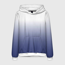 Толстовка-худи мужская Туманный градиент бело-синий, цвет: 3D-белый