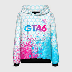 Мужская толстовка GTA6 neon gradient style посередине