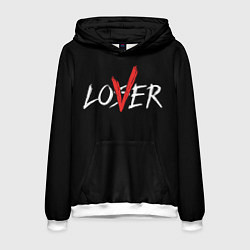 Толстовка-худи мужская Lover loser, цвет: 3D-белый