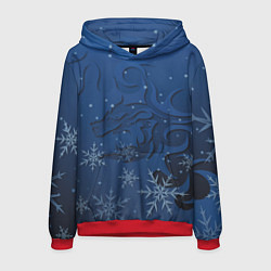 Толстовка-худи мужская Ледяной дракон 2024, цвет: 3D-красный