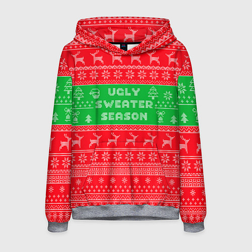 Мужская толстовка Ужасный новогодний свитер / 3D-Меланж – фото 1