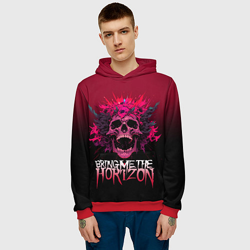 Мужская толстовка Bring Me the Horizon - rock band / 3D-Красный – фото 3