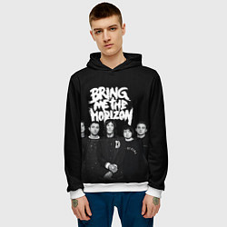 Толстовка-худи мужская Bring me the horizon - group, цвет: 3D-белый — фото 2