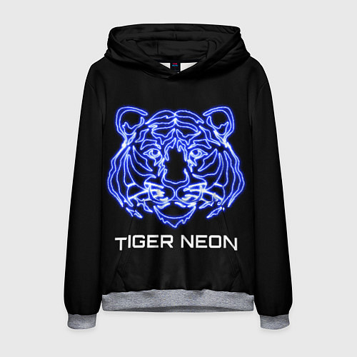 Мужская толстовка Tiger neon art / 3D-Меланж – фото 1