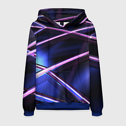 Толстовка-худи мужская Фиолетовая геометрическая абстракция, цвет: 3D-синий