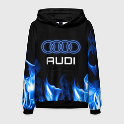 Толстовка-худи мужская Audi neon art, цвет: 3D-черный