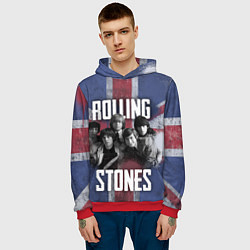 Толстовка-худи мужская Rolling Stones - Great britain, цвет: 3D-красный — фото 2