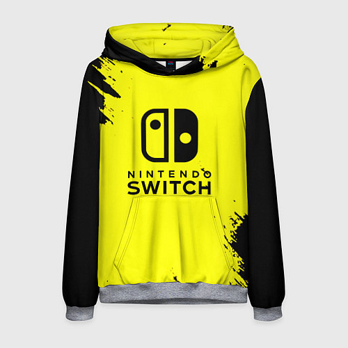 Мужская толстовка Nintendo switch краски на жёлтом / 3D-Меланж – фото 1