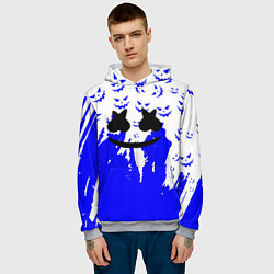 Толстовка-худи мужская Marshmello dj blue pattern music band, цвет: 3D-меланж — фото 2