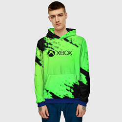 Толстовка-худи мужская Xbox game pass краски, цвет: 3D-синий — фото 2