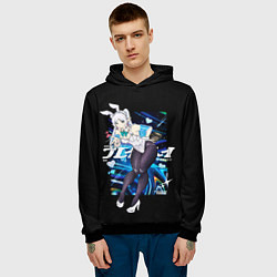Толстовка-худи мужская Фрирен посылает поцелуй, цвет: 3D-черный — фото 2