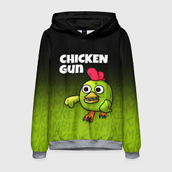 Толстовка-худи мужская Chicken Gun - Zombie Chicken, цвет: 3D-меланж