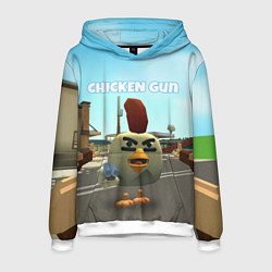 Толстовка-худи мужская Chicken Gun - shooter, цвет: 3D-белый