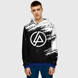 Толстовка-худи мужская Linkin Park - black and white, цвет: 3D-синий — фото 2
