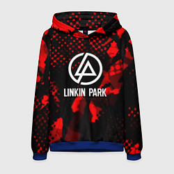 Толстовка-худи мужская Linkin park краски текстуры, цвет: 3D-синий