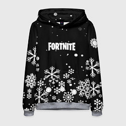 Толстовка-худи мужская Fortnite новый год паттерн, цвет: 3D-меланж