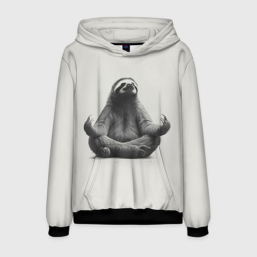 Мужская толстовка Ленивиц в позе лотоса / 3D-Черный – фото 1