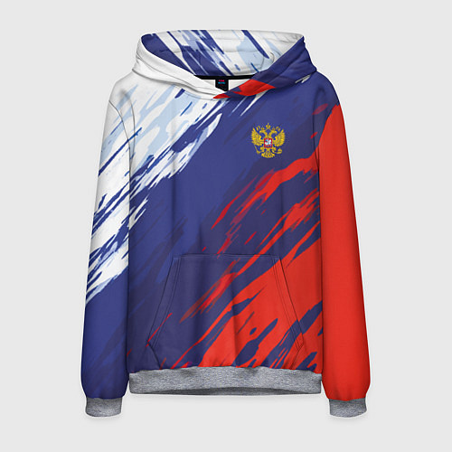 Мужская толстовка Россия Sport брызги красок триколор / 3D-Меланж – фото 1
