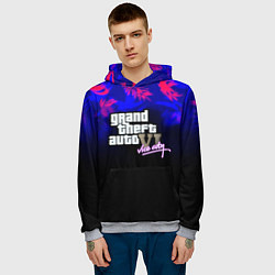 Толстовка-худи мужская GTA vice city tropic game, цвет: 3D-меланж — фото 2