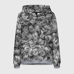 Толстовка-худи мужская Кудрявая шерсть баранов, цвет: 3D-меланж