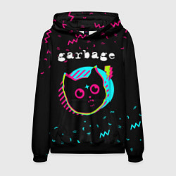 Толстовка-худи мужская Garbage - rock star cat, цвет: 3D-черный