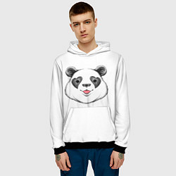 Толстовка-худи мужская Влюблённый панда, цвет: 3D-черный — фото 2