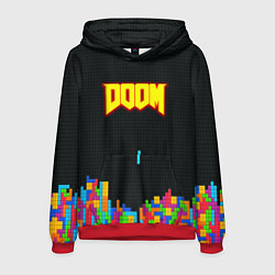 Толстовка-худи мужская Doom x tetrix коллабарация, цвет: 3D-красный
