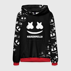 Толстовка-худи мужская Marshmello белое лого, цвет: 3D-красный