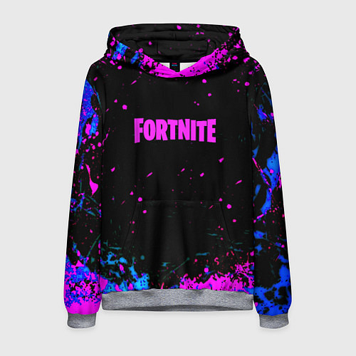 Мужская толстовка Fortnite неоновые брызги красок / 3D-Меланж – фото 1