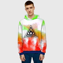Толстовка-худи мужская Adema рок бенд текстура, цвет: 3D-синий — фото 2