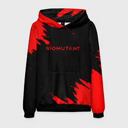 Толстовка-худи мужская Биомутант краски красные, цвет: 3D-черный