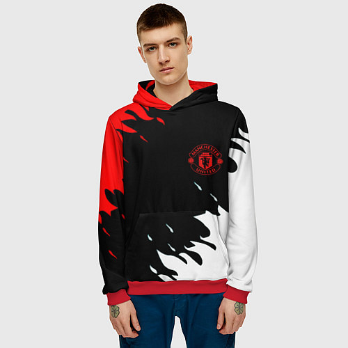 Мужская толстовка Manchester United flame fc / 3D-Красный – фото 3
