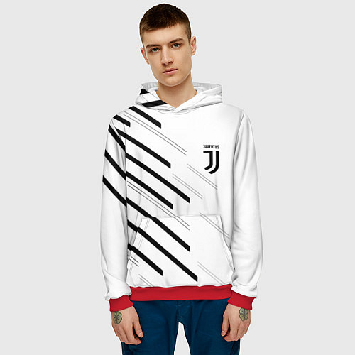 Мужская толстовка Juventus sport geometry / 3D-Красный – фото 3