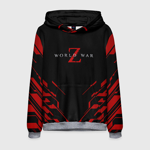 Мужская толстовка World war z текстура геометрия / 3D-Меланж – фото 1