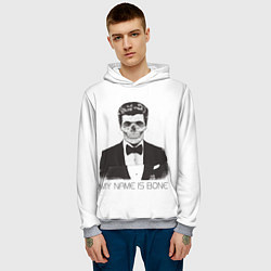 Толстовка-худи мужская My name is Bone, цвет: 3D-меланж — фото 2