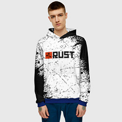 Толстовка-худи мужская RUST брызги красок, цвет: 3D-синий — фото 2