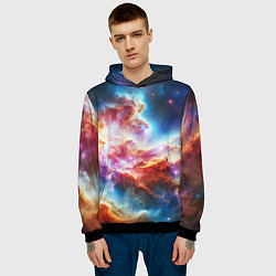 Толстовка-худи мужская The cosmic nebula, цвет: 3D-черный — фото 2