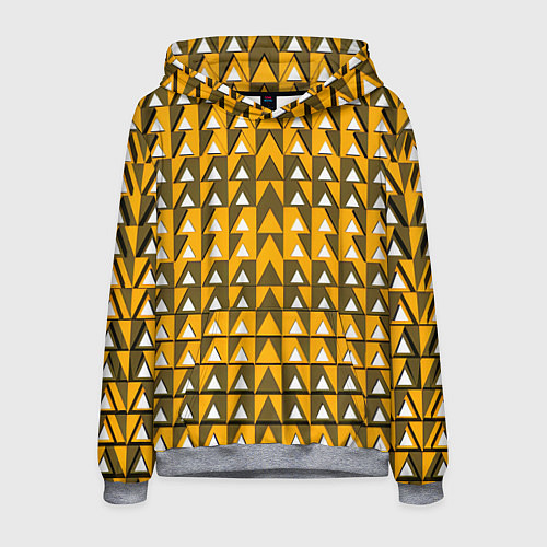 Мужская толстовка Узор из треугольников жёлтый / 3D-Меланж – фото 1