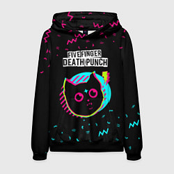 Толстовка-худи мужская Five Finger Death Punch - rock star cat, цвет: 3D-черный