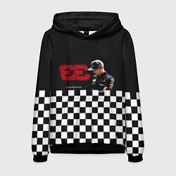 Толстовка-худи мужская Макс Ферстаппен гонщик, цвет: 3D-черный